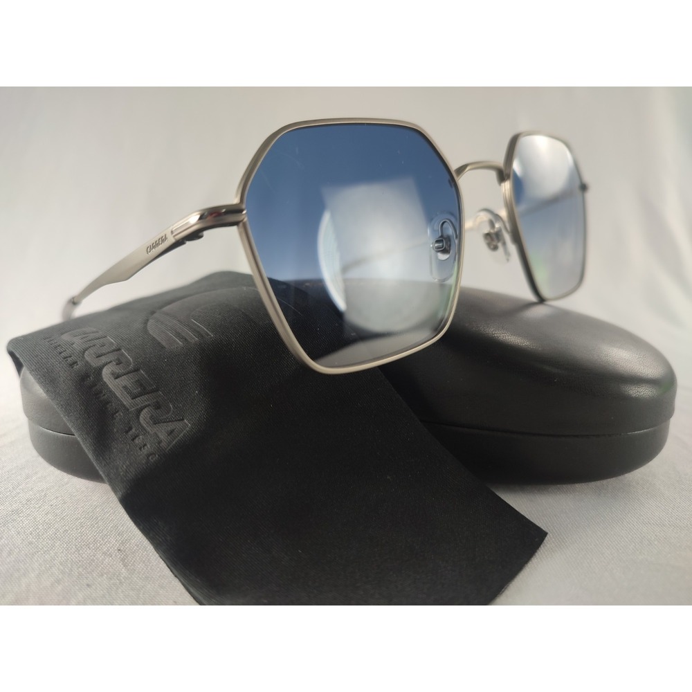 Carrera 334/S R8108 Men's Sunglasses Matte Ruthenium Hexagon Blue Gradient 53mm